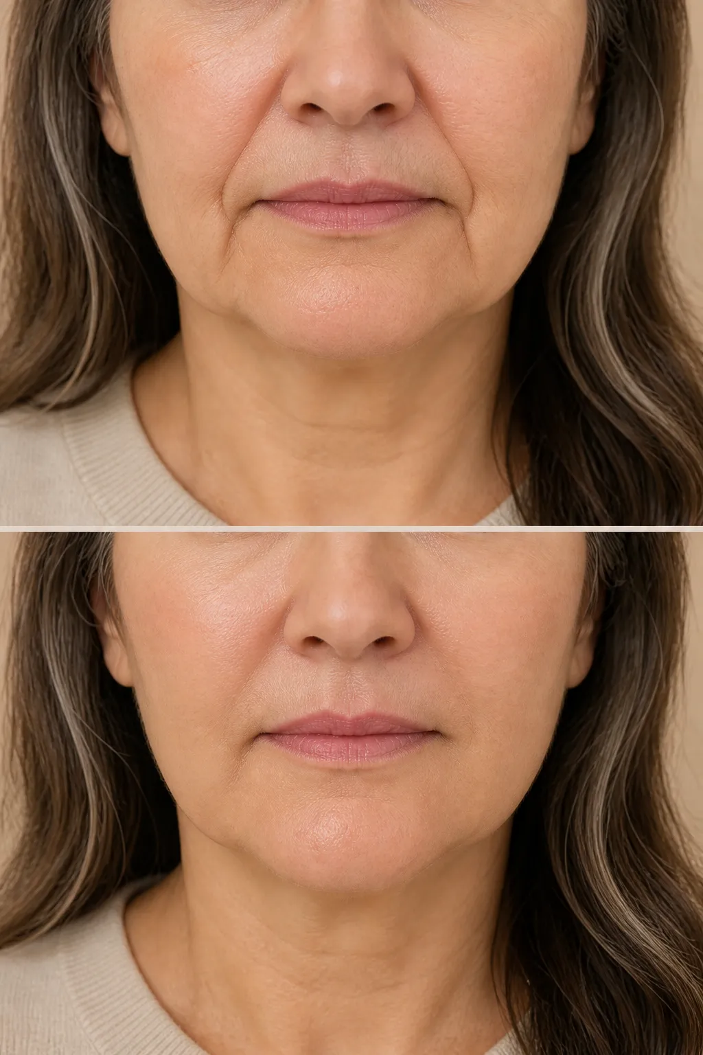 Marionette line filler benefits facial rejuvenation with smoother lines and a balanced appearance.