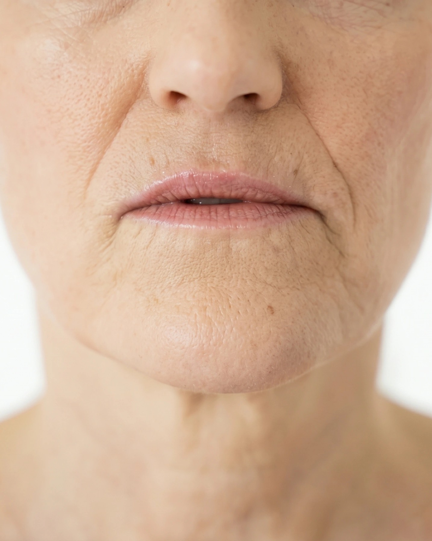 Smokers lines filler benefits smooth skin with reduced wrinkles and improved lip area texture.